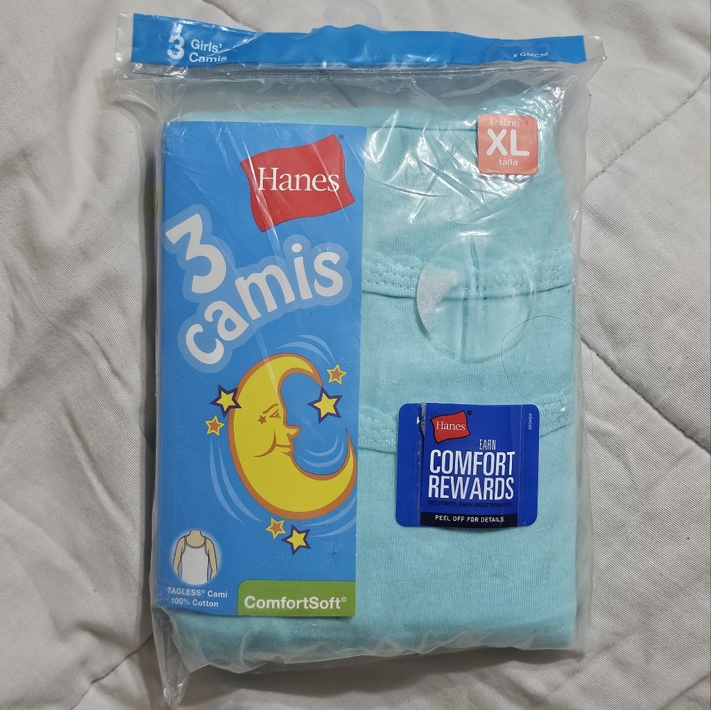 3 Pack Hanes Girl's Camis XL